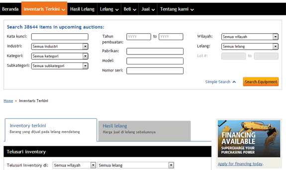 Cari lewat Inventory Terkini