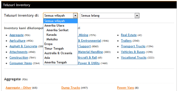 Pilih wilayah atau lokasi lelang